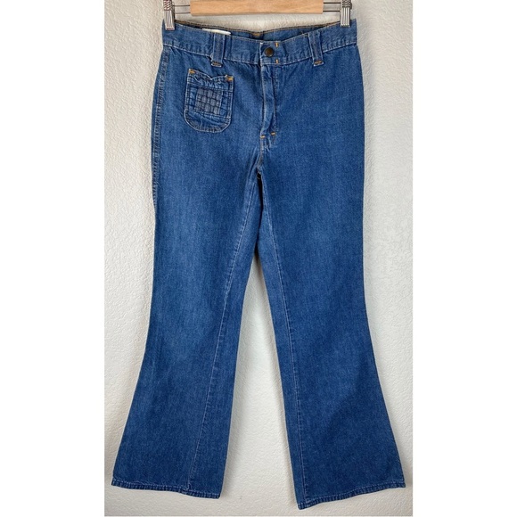 Vintage 70's Hot Dogs Bell Bottom Flared Jeans, size 26 - Picture 3 of 7